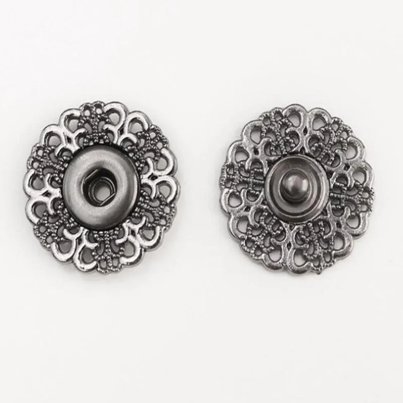 10PCS 18mm/21mm Metal Alloy Hollow Button Invisible Snap Overcoat Apparel Sewing Accessories DIY