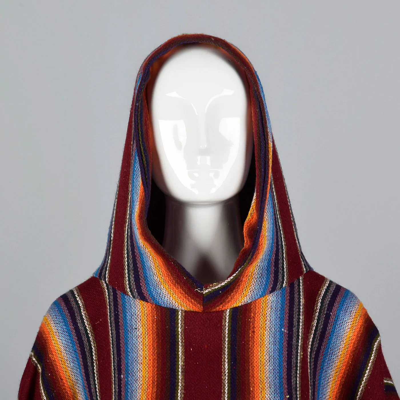 1970s Hooded Blanket Poncho