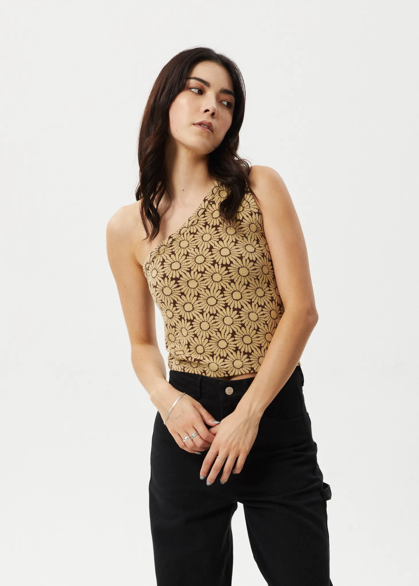 AFENDS Womens Daisy - One Shoulder Top - Toffee