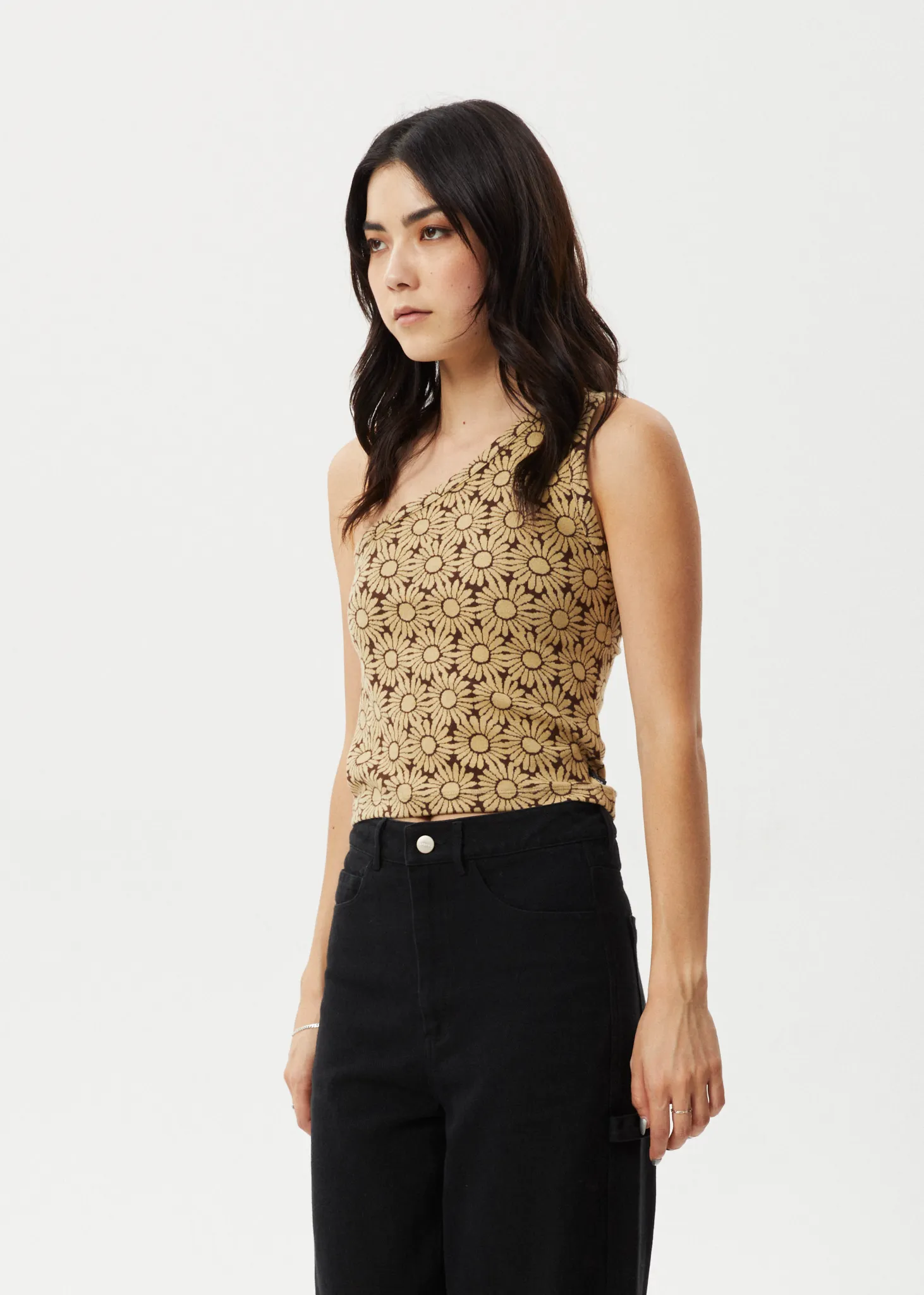 AFENDS Womens Daisy - One Shoulder Top - Toffee