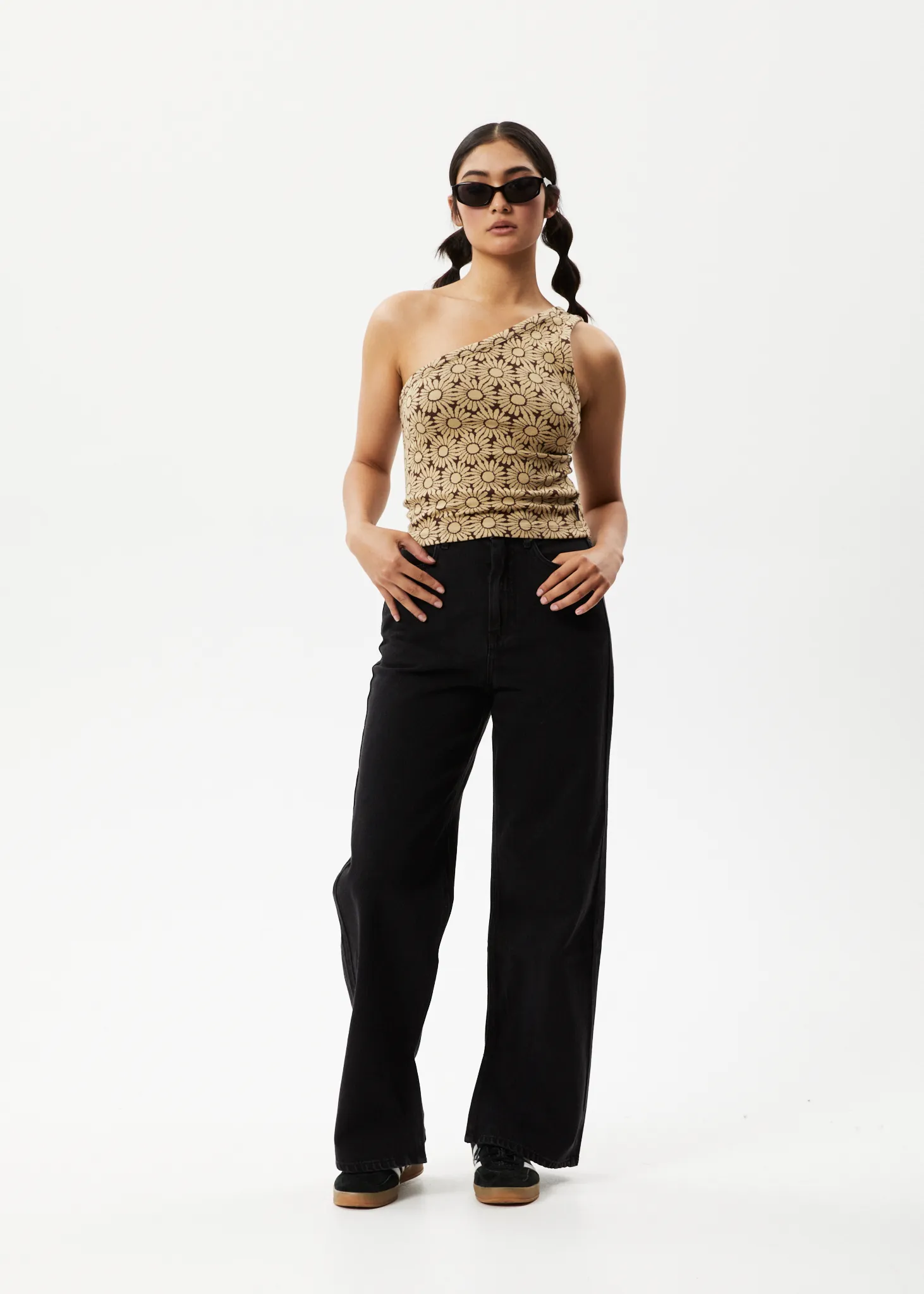 AFENDS Womens Daisy - One Shoulder Top - Toffee