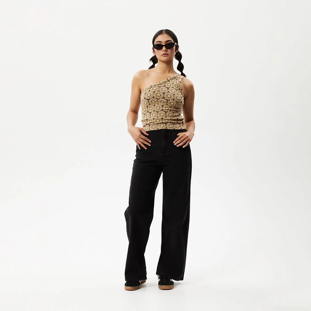 AFENDS Womens Daisy - One Shoulder Top - Toffee