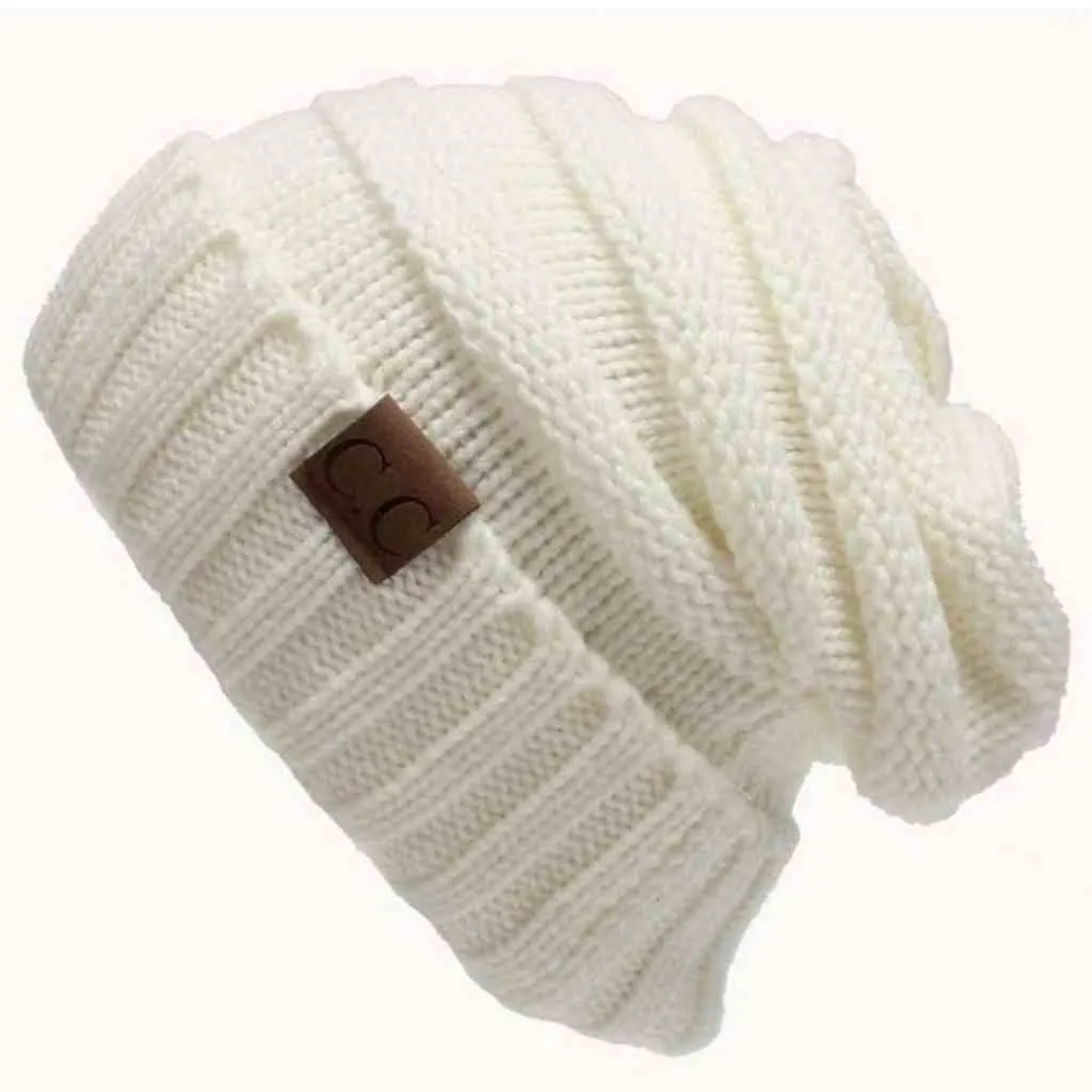 CC Beanie Knitted Wool Cap Slouchy Hat