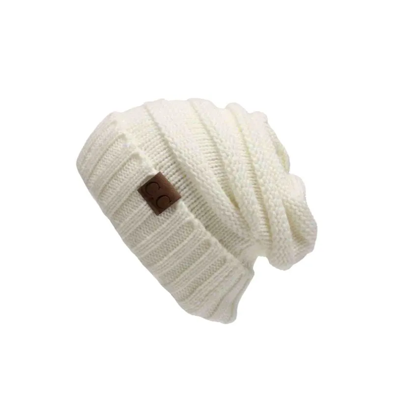 CC Beanie Knitted Wool Cap Slouchy Hat