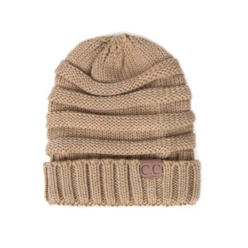 CC Beanie Knitted Wool Cap Slouchy Hat