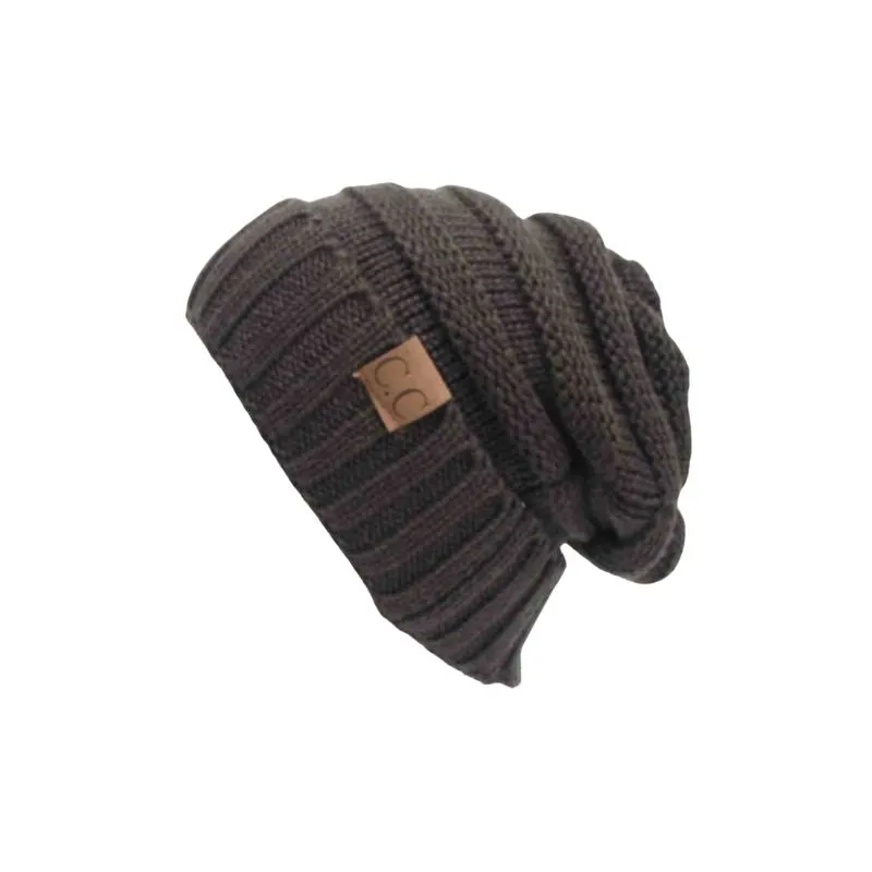 CC Beanie Knitted Wool Cap Slouchy Hat