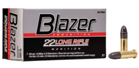 CCI Blazer Ammunition 22 Long Rifle (22LR) 40 Grain Lead Round Nose (LRN) (50pk) (0021)