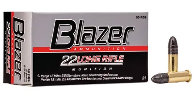 CCI Blazer Ammunition 22 Long Rifle (22LR) 40 Grain Lead Round Nose (LRN) (50pk) (0021)