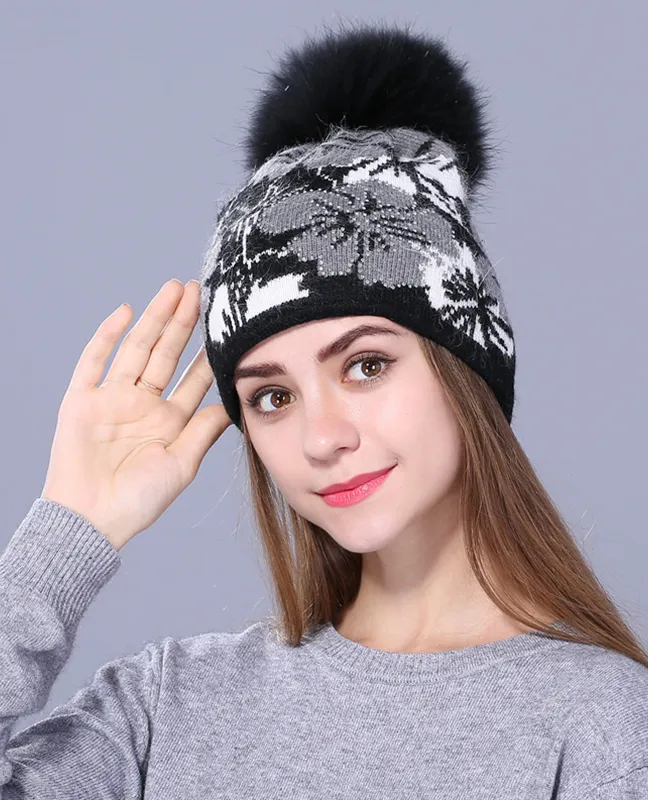 Jacquard wool Winter cap
