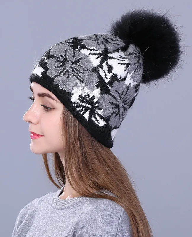 Jacquard wool Winter cap
