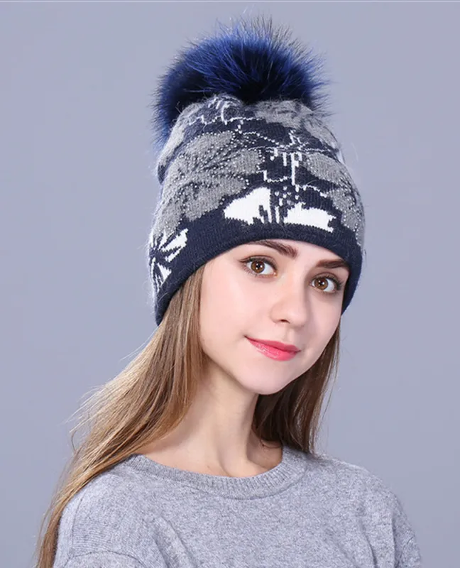 Jacquard wool Winter cap