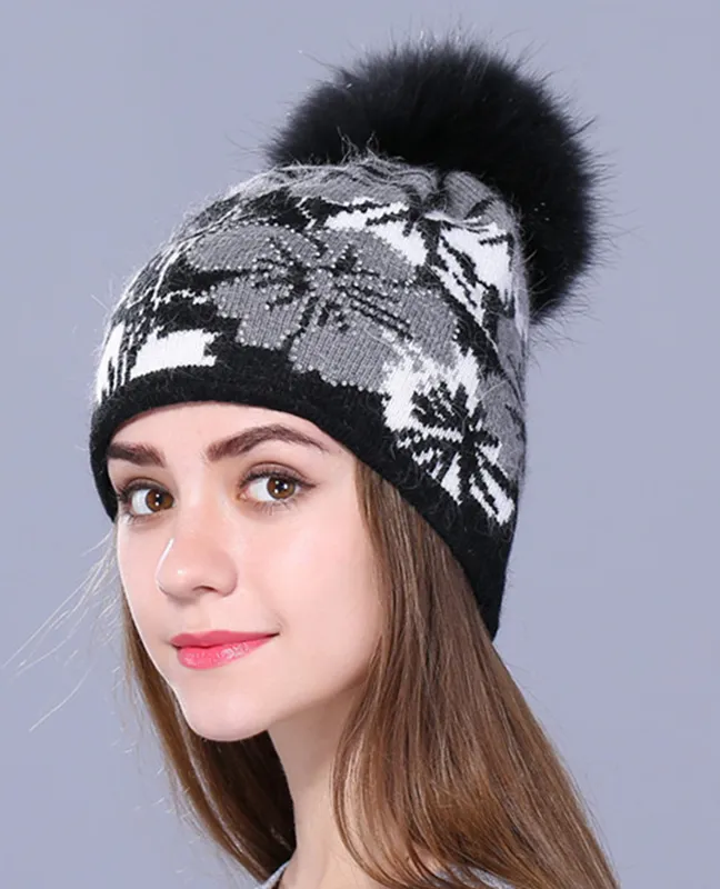 Jacquard wool Winter cap