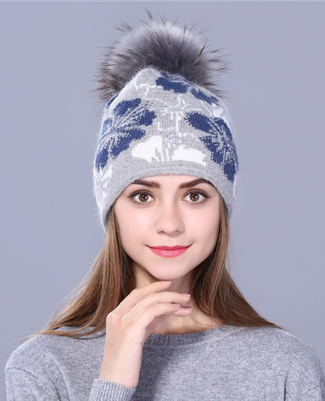 Jacquard wool Winter cap