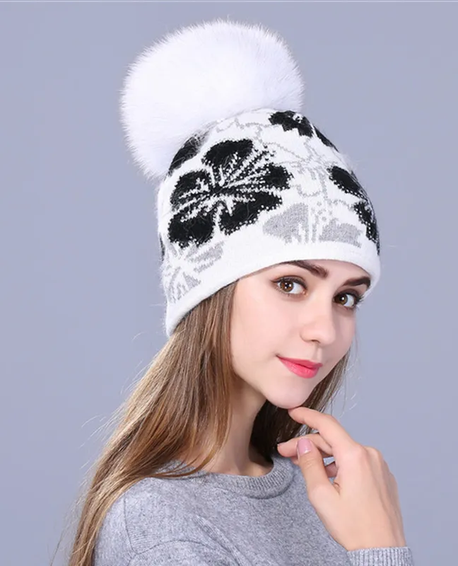 Jacquard wool Winter cap