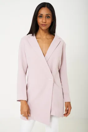 Longline Blazer in Pink Ex Brand