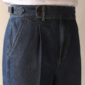 WIAOFELLAS High Quality Men High Grade Casual Straight Tube Loose Washed Pant High Quality Jeans Men Dress Trouser Straight Leg Pant Naples