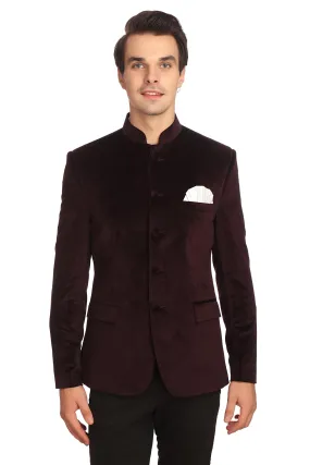 WINTAGE Men's Regular Fit Blazer (0Velvet301color2s44_Wine_44)
